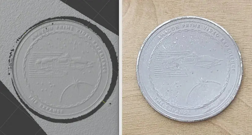 THREE 3D Scanner detailed scan of a coin